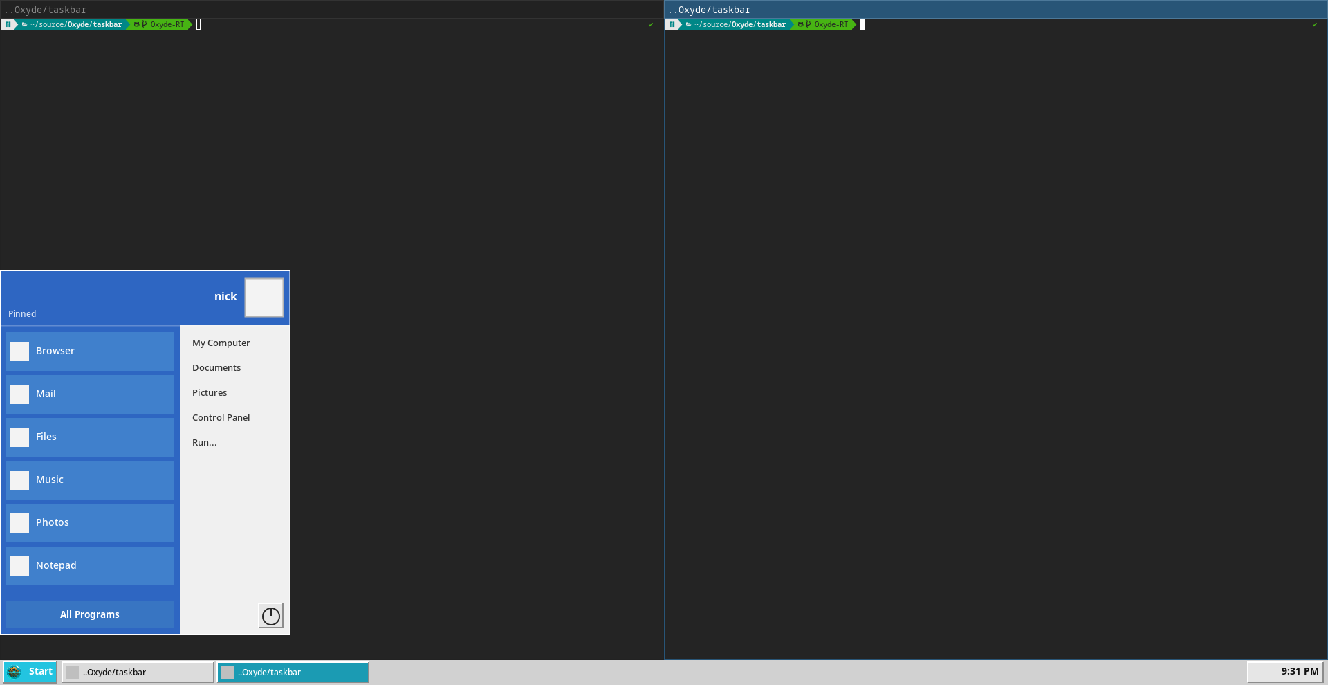 Oxyde Desktop Screenshot 09/24/2025